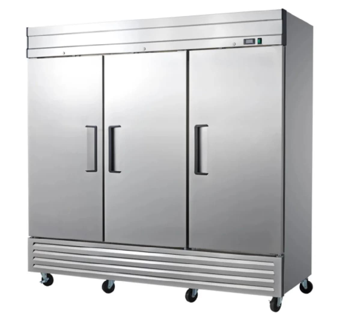 Three-door stainless steel reach-in refrigerator